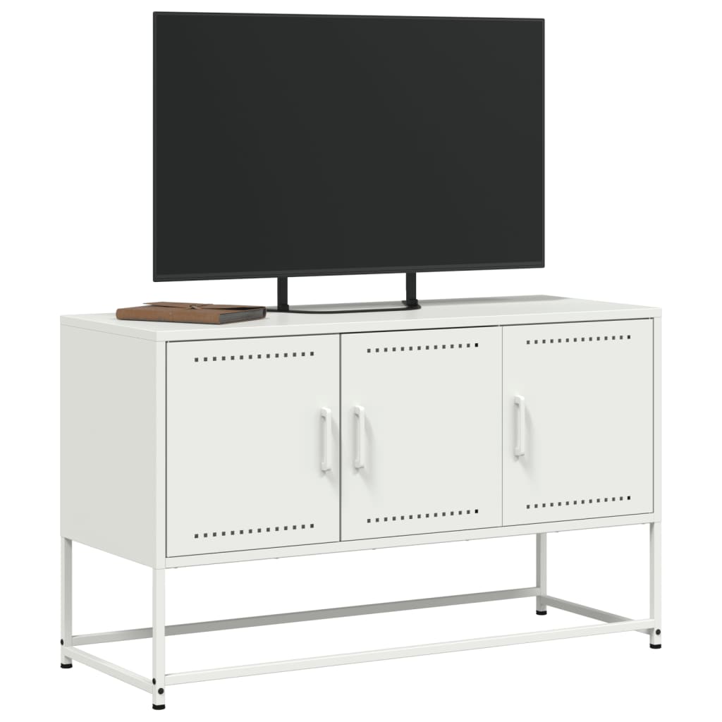 TV-Møbel DIV. TV-benk Hvit 100,5x39x60,5 cm stål