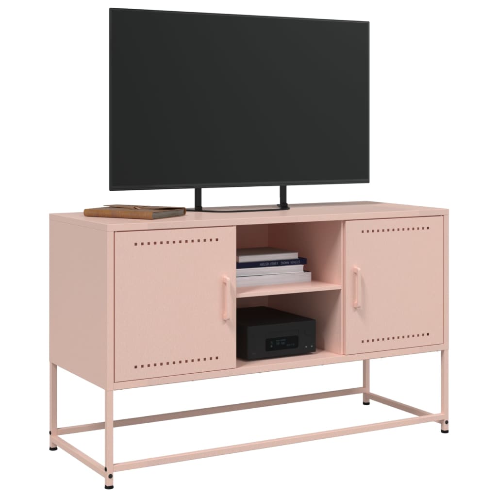 TV-Møbel DIV. TV-benk rosa 100,5x39x60,5 cm stål