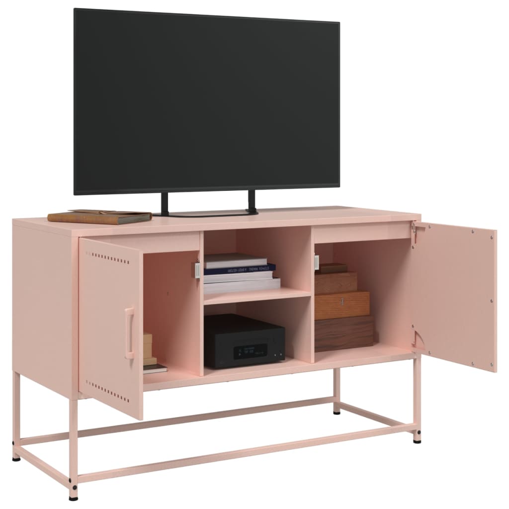 TV-Møbel DIV. TV-benk rosa 100,5x39x60,5 cm stål