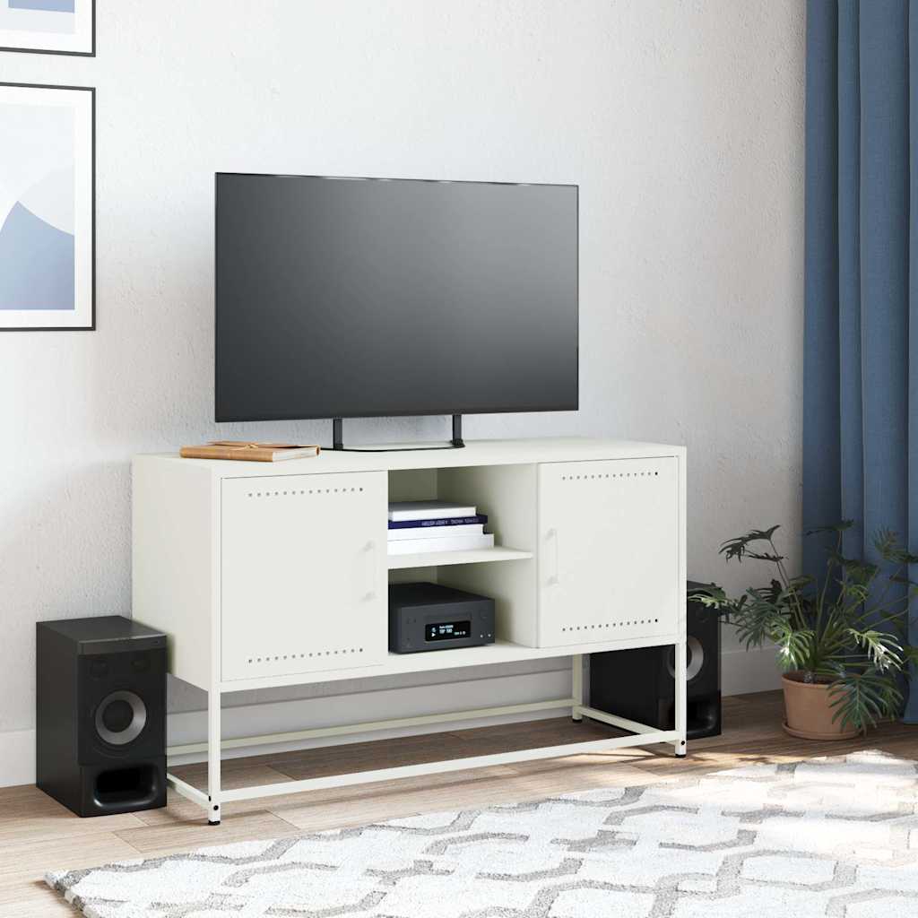 TV-Møbel DIV. Hvit TV-benk 100,5x39x60,5 cm stål
