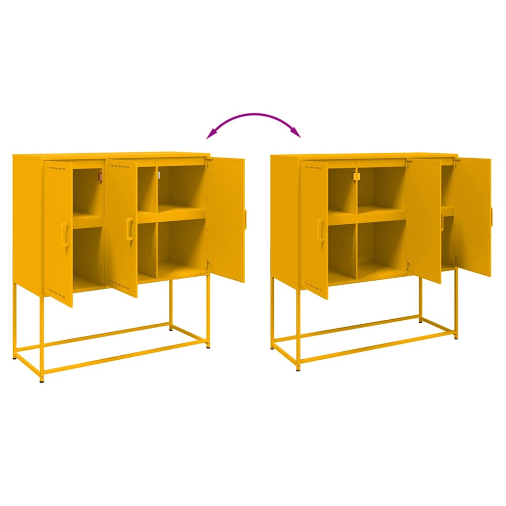Skap DIV. sennepsgul 100,5x39x107 cm stål