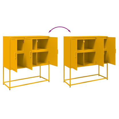 Skap DIV. sennepsgul 100,5x39x107 cm stål