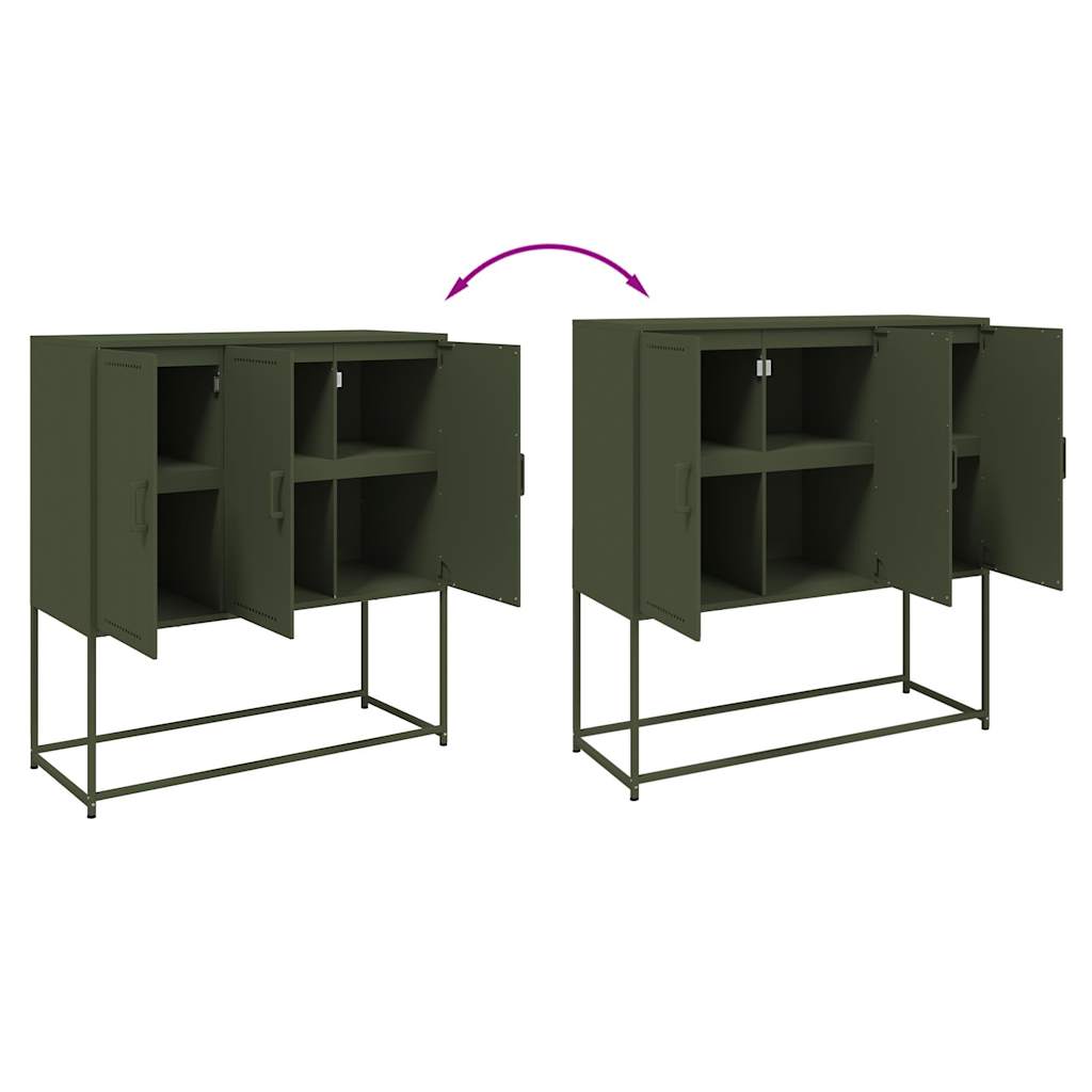 Skap DIV. olivengrønn 100,5x39x107 cm stål
