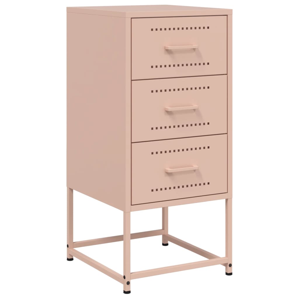 Nattbord 2 stk rosa 36x39x78 cm stål