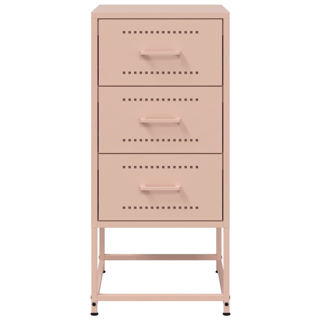 Nattbord 2 stk rosa 36x39x78 cm stål