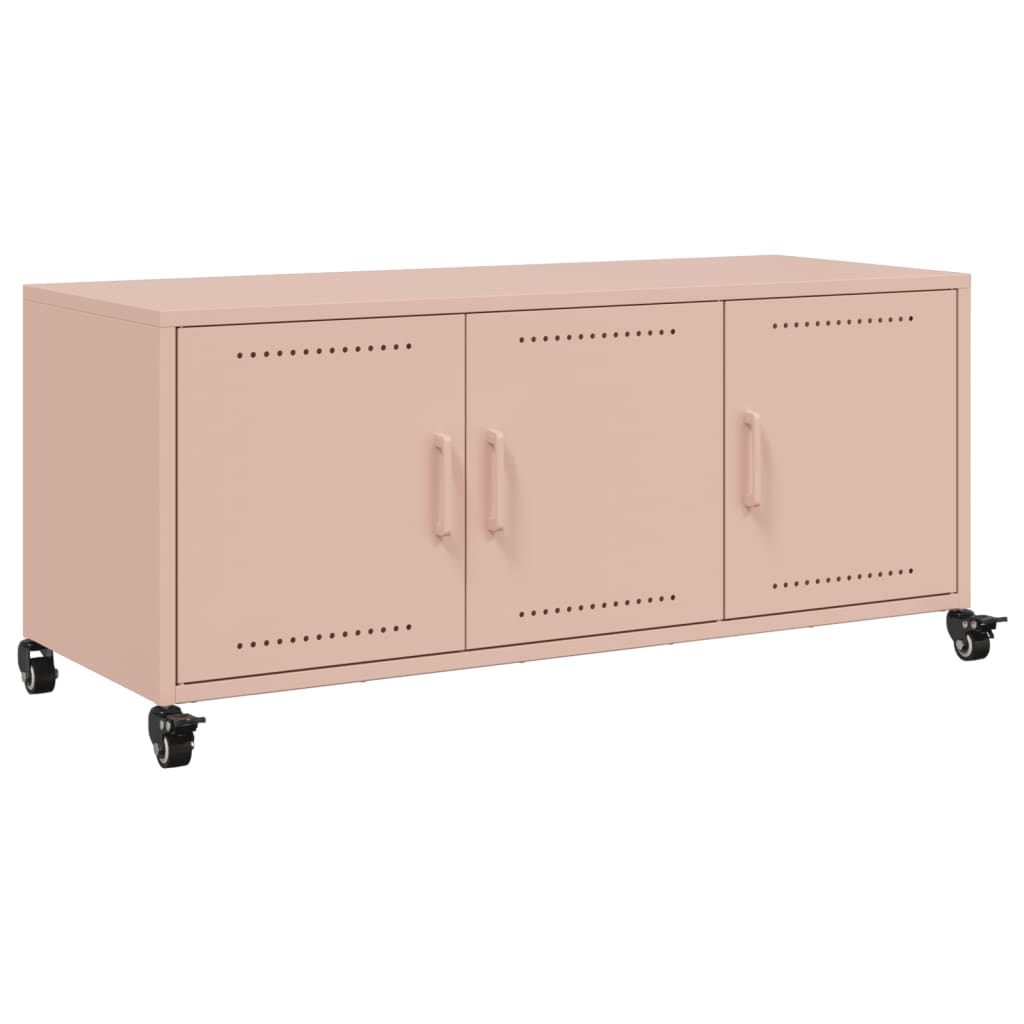 TV-Møbel DIV. TV-benk rosa 100,5x39x43,5 cm kaldvalset stål
