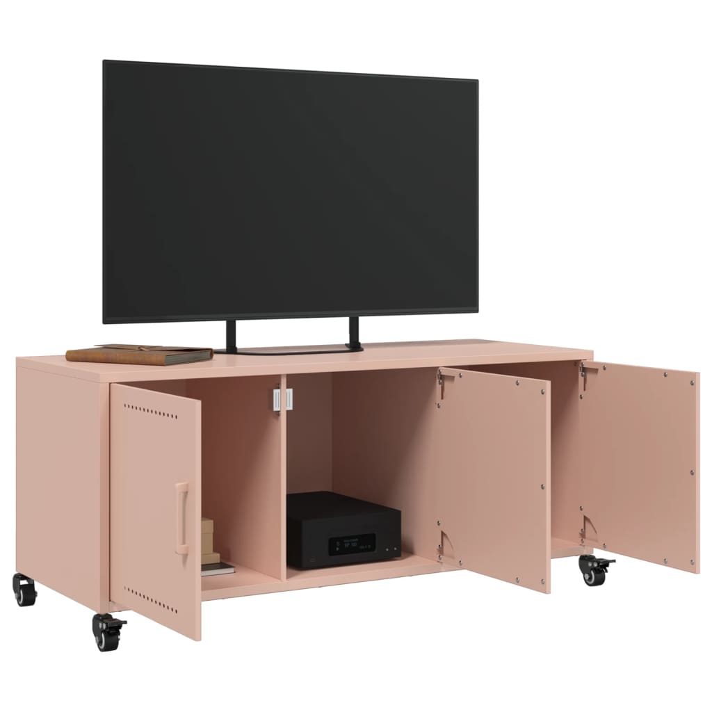 TV-Møbel DIV. TV-benk rosa 100,5x39x43,5 cm kaldvalset stål
