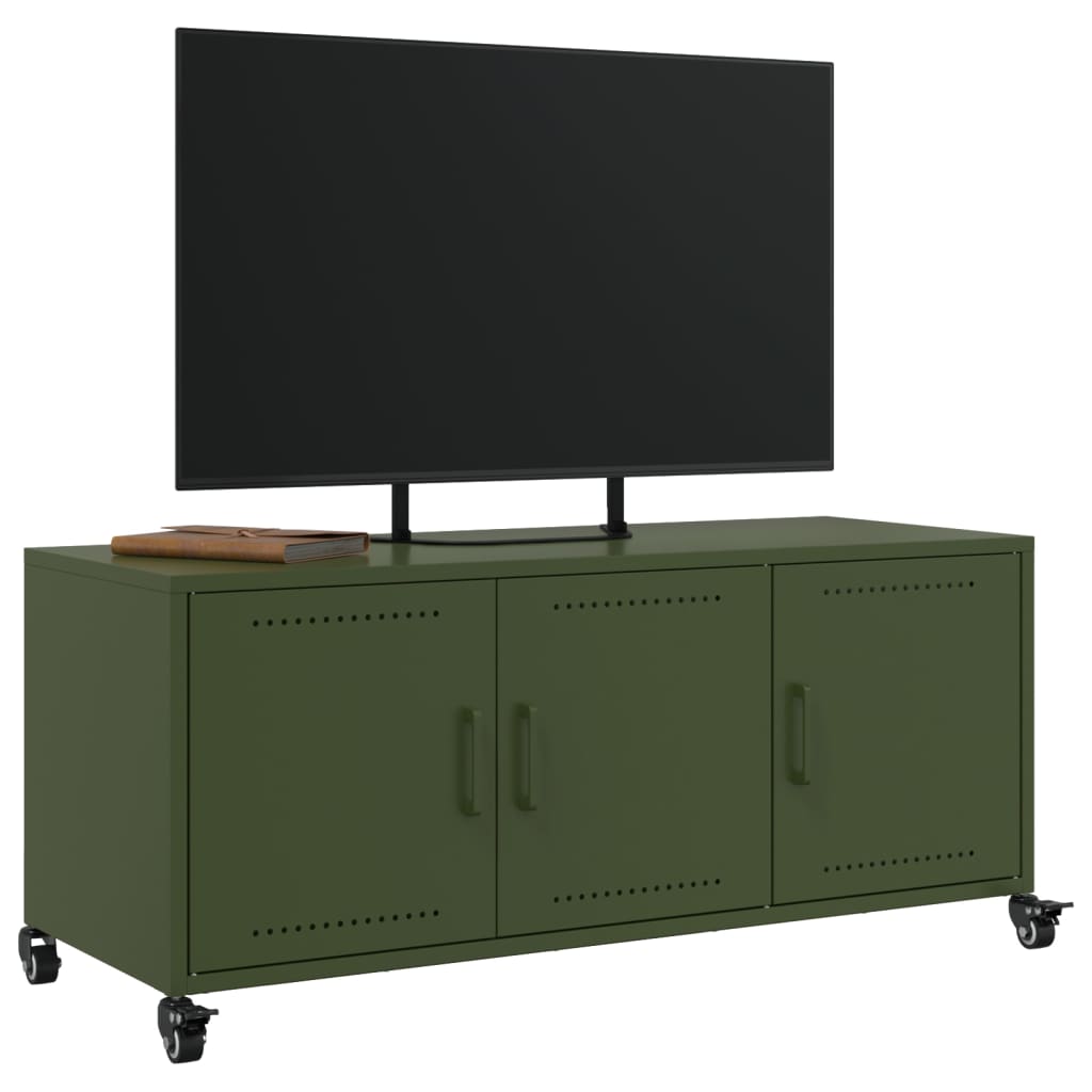TV-Møbel DIV. TV-benk olivengrønn 100,5x39x43,5 cm stål