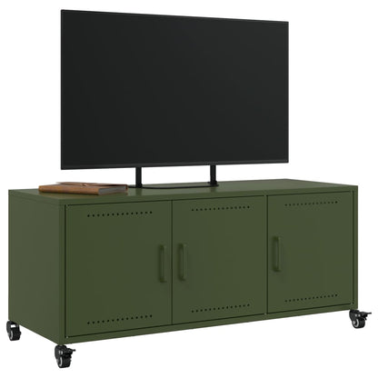 TV-Møbel DIV. TV-benk olivengrønn 100,5x39x43,5 cm stål