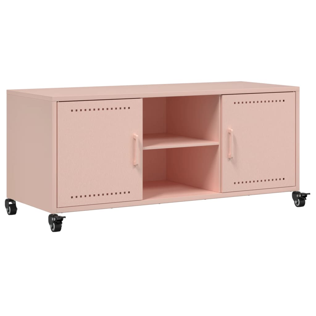 TV-Møbel DIV. TV-benk rosa 100,5x39x43,5 cm stål