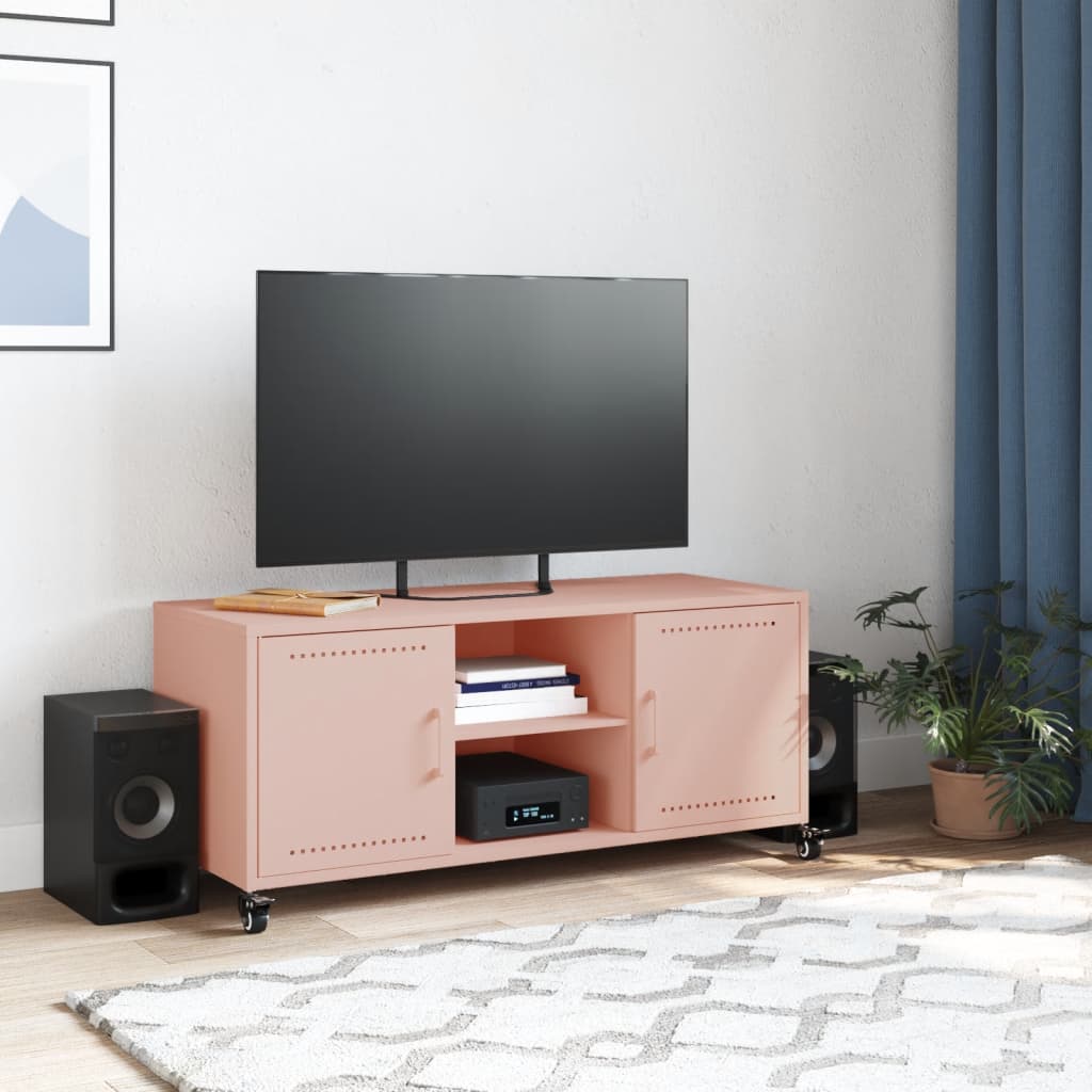 TV-Møbel DIV. TV-benk rosa 100,5x39x43,5 cm stål