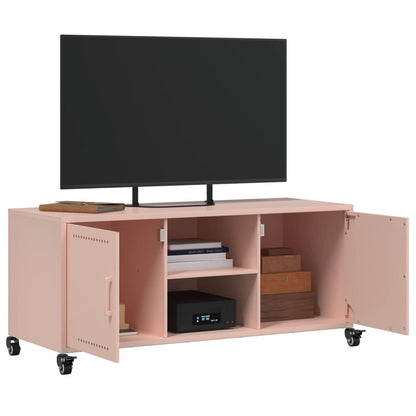 TV-Møbel DIV. TV-benk rosa 100,5x39x43,5 cm stål
