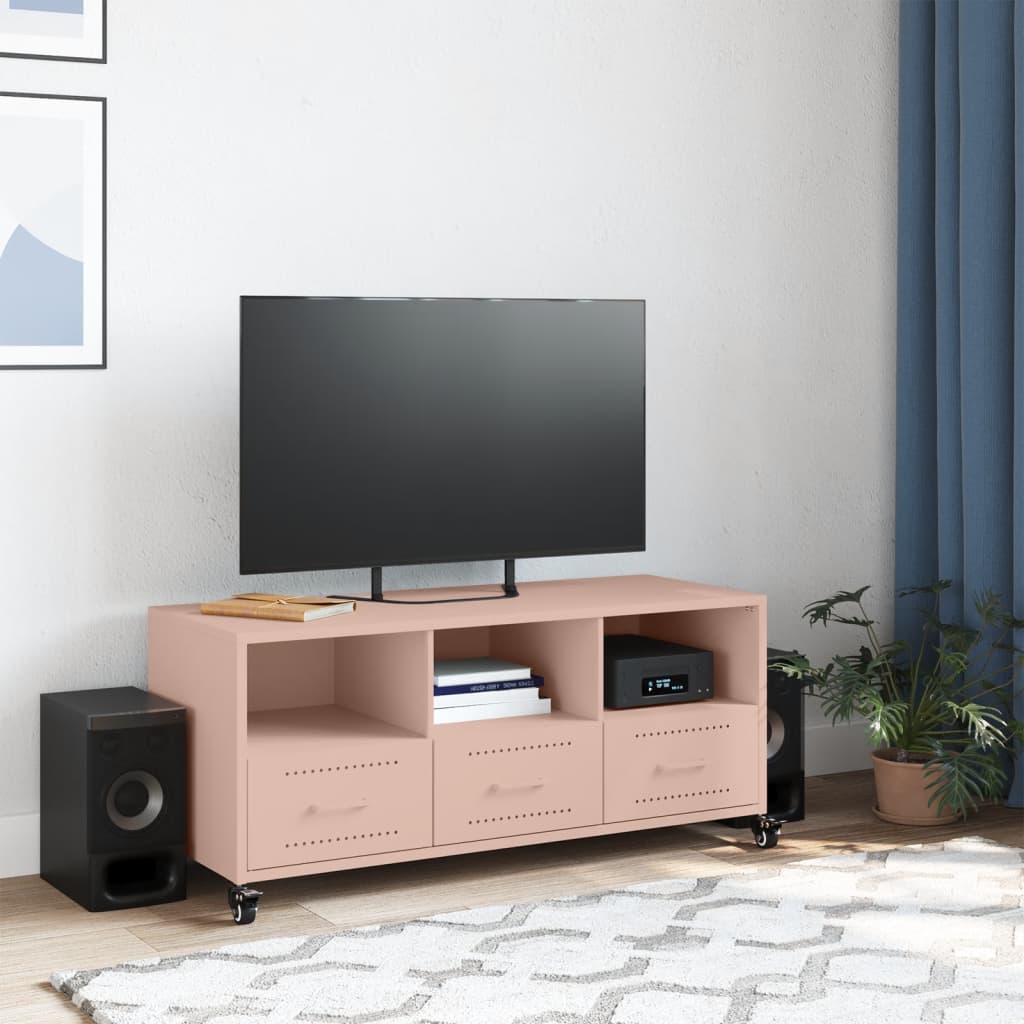 TV-Møbel DIV. TV-benk rosa 100,5x39x43,5 cm stål