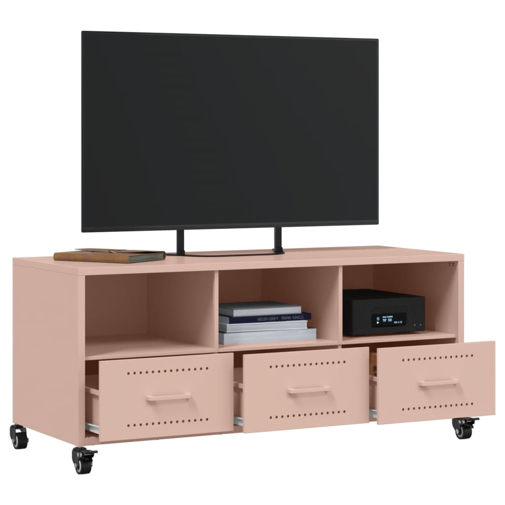 TV-Møbel DIV. TV-benk rosa 100,5x39x43,5 cm stål