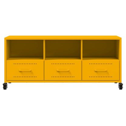 TV-Møbel DIV. TV-benk sennepsgul 100,5x39x43,5 cm stål