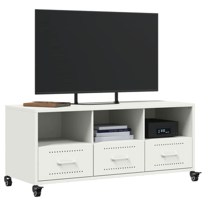 TV-Møbel DIV. TV-benk Hvit 100,5x39x43,5 cm stål