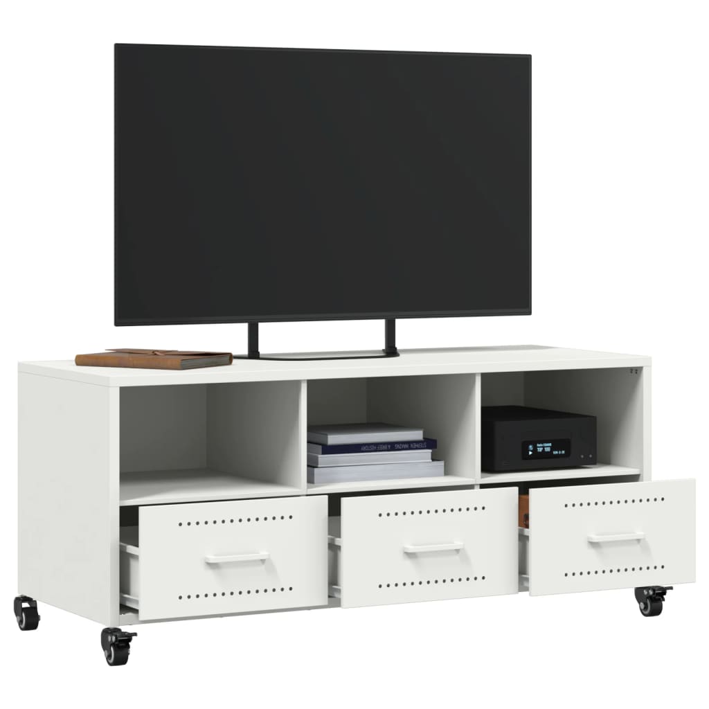 TV-Møbel DIV. TV-benk Hvit 100,5x39x43,5 cm stål