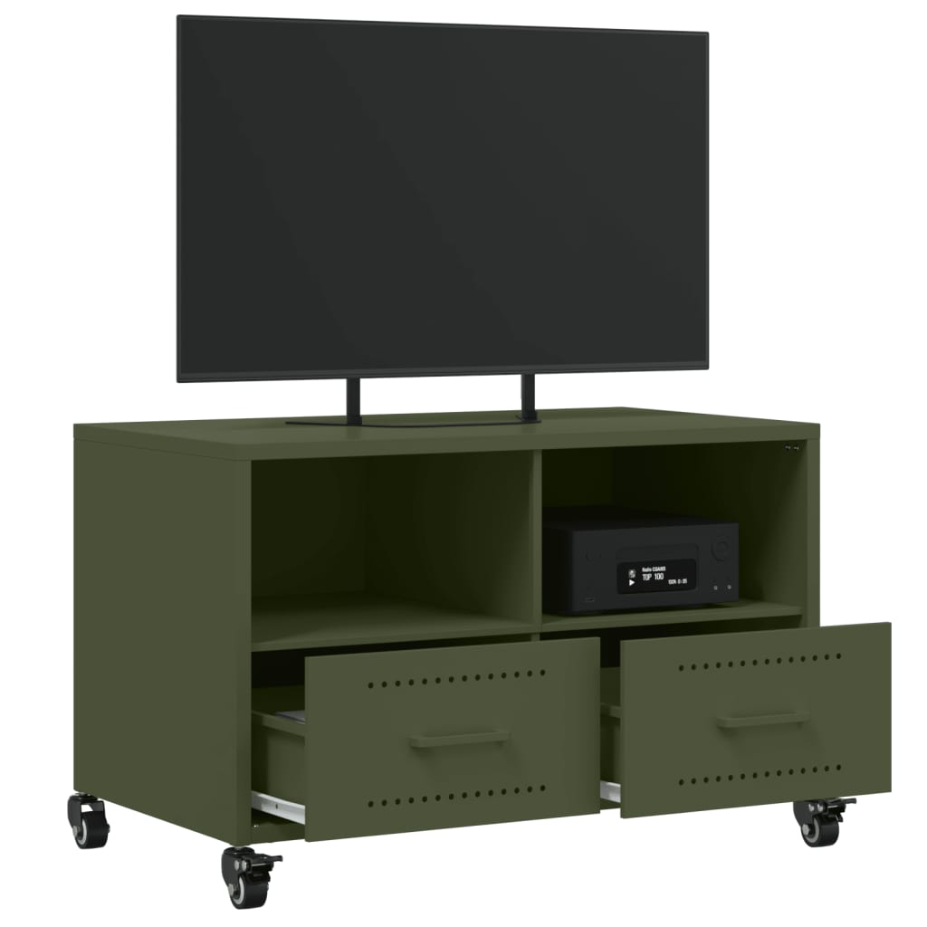 TV-Møbel DIV. TV-benk olivengrønn 68x39x43,5 cm stål