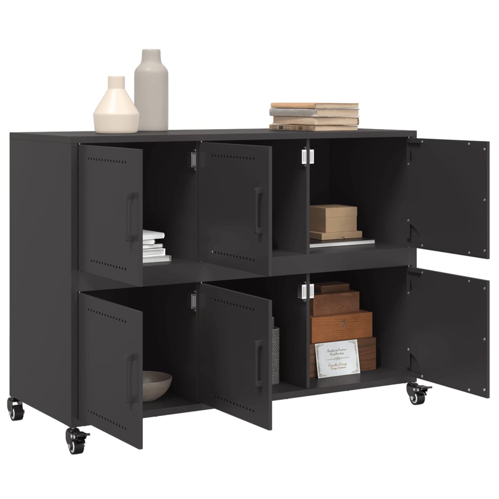 Skjenk DIV. Svart 100,5x39x72 cm stål