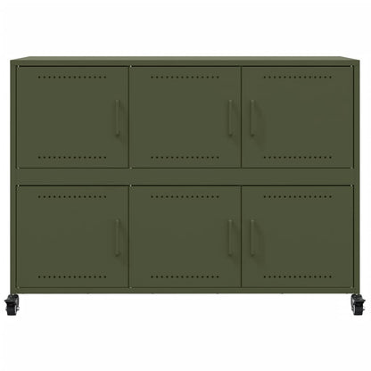 Skjenk DIV. olivengrønn 100,5x39x72 cm stål