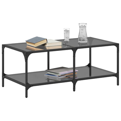 Salongbord Sofabord DIV. med Svart glassplate 98,5x50x40 cm stål
