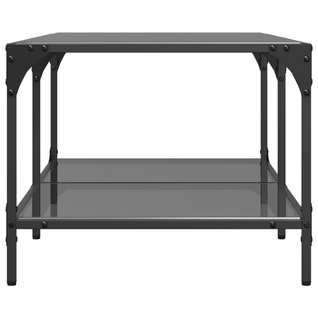 Salongbord Sofabord DIV. med Svart glassplate 98,5x50x40 cm stål