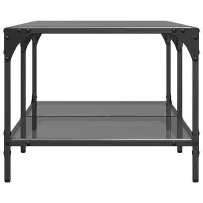 Salongbord Sofabord DIV. med Svart glassplate 98,5x50x40 cm stål