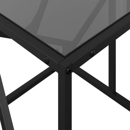 Salongbord Sofabord DIV. med Svart glassplate 98,5x50x41 cm stål