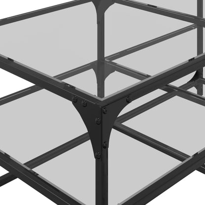 Salongbord Sofabord DIV. med gjennomsiktig glassplate 98,5x50x45 cm stål