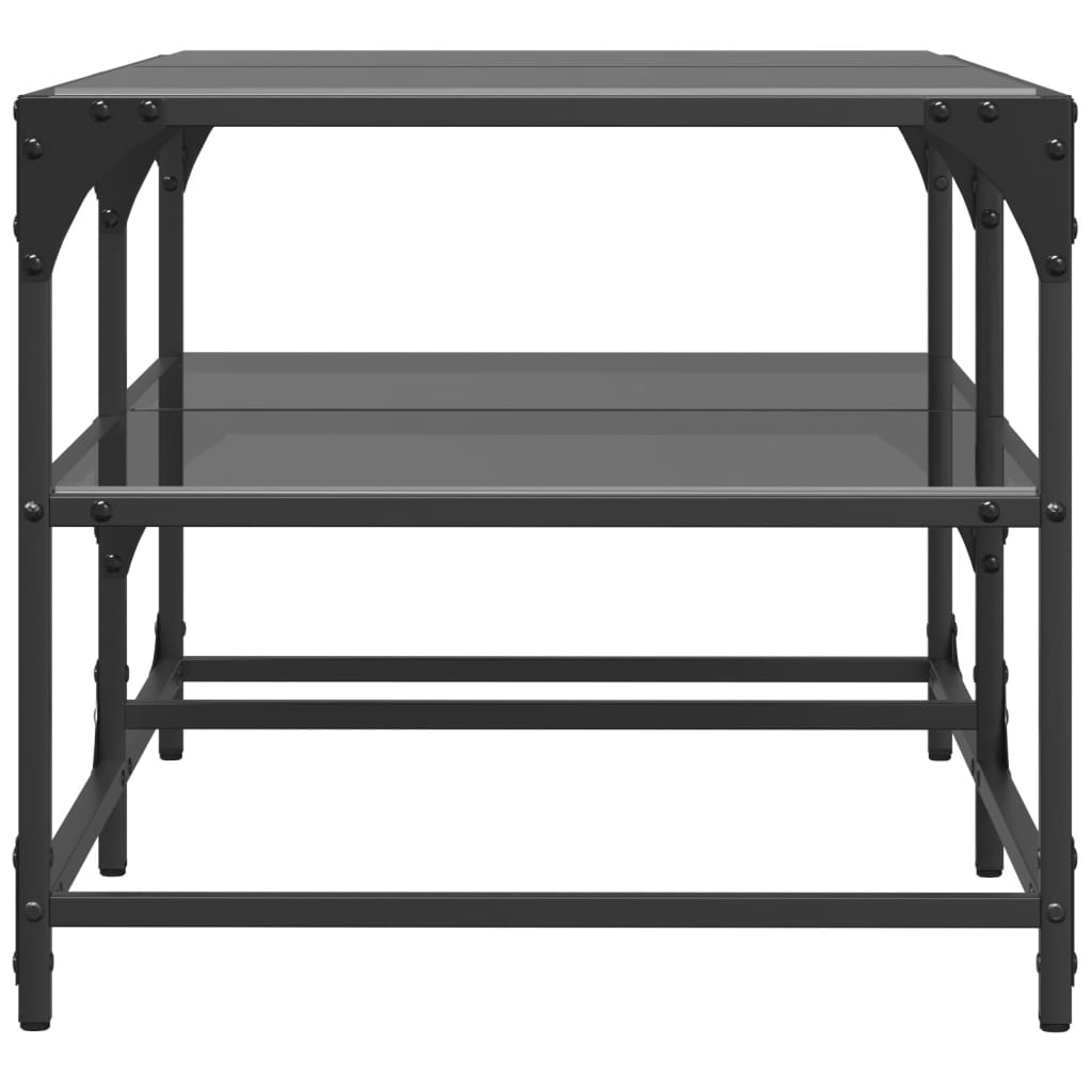 Salongbord Sofabord DIV. med Svart glassplate 98,5x50x45 cm stål