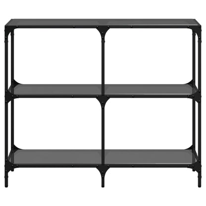 Avlastningsbord Konsollbord DIV. med Svart glassplate 98x30x81 cm stål