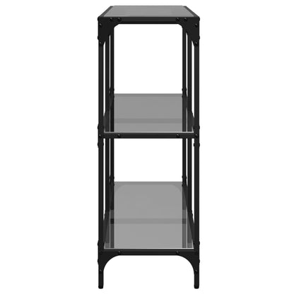Avlastningsbord Konsollbord DIV. med Svart glassplate 98x30x81 cm stål