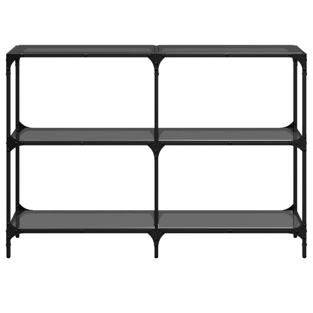 Avlastningsbord konsollbord DIV. med Svart glassplate 118,5x30x81 cm stål