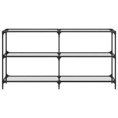 Avlastningsbord Konsollbord DIV. med gjennomsiktig glassplate 158,5x30x81 cm stål