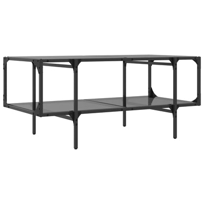 Salongbord Sofabord DIV. med Svart glassplate 98,5x50x45 cm stål