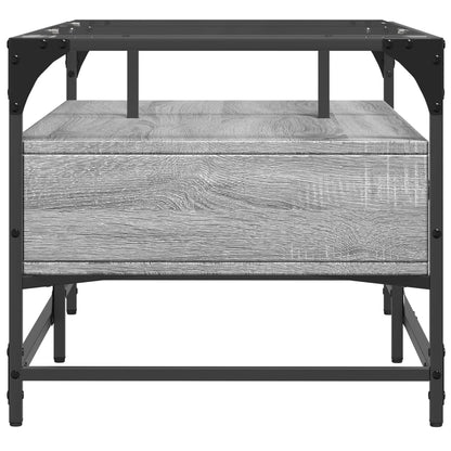 Salongbord Sofabord Sonoma Grå med glassplate 98,5x50x45 cm stål