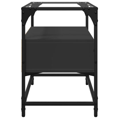 TV-Møbel Svart Tv-benk med glasstopp 60x35x51 cm