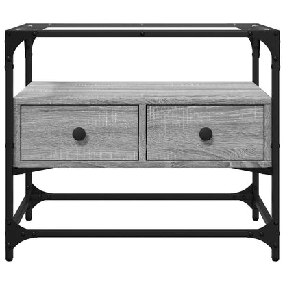 TV-Møbel Sonoma Grå Tv-benk med glasstopp 60x35x51 cm