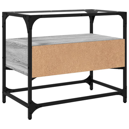 TV-Møbel Sonoma Grå Tv-benk med glasstopp 60x35x51 cm