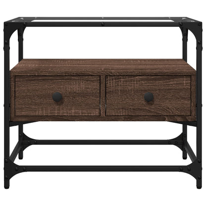 TV-Møbel Brun Eik Tv-benk med glasstopp 60x35x51 cm