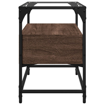 TV-Møbel Brun Eik Tv-benk med glasstopp 60x35x51 cm