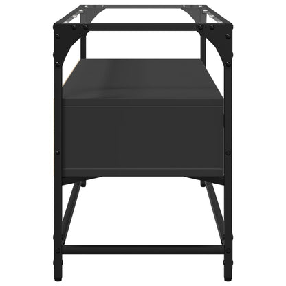 TV-Møbel Svart Tv-benk med glasstopp 80x35x51 cm