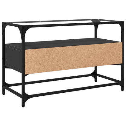 TV-Møbel Svart Tv-benk med glasstopp 80x35x51 cm