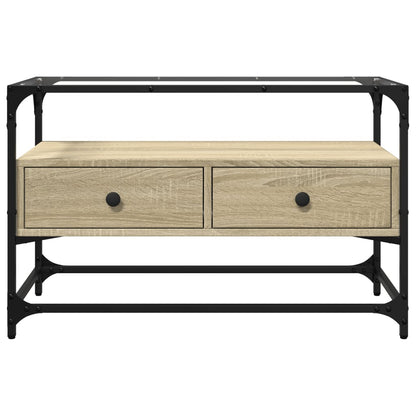 TV-Møbel Sonoma Eik Tv-benk med glasstopp 80x35x51 cm