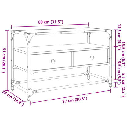TV-Møbel Sonoma Eik Tv-benk med glasstopp 80x35x51 cm