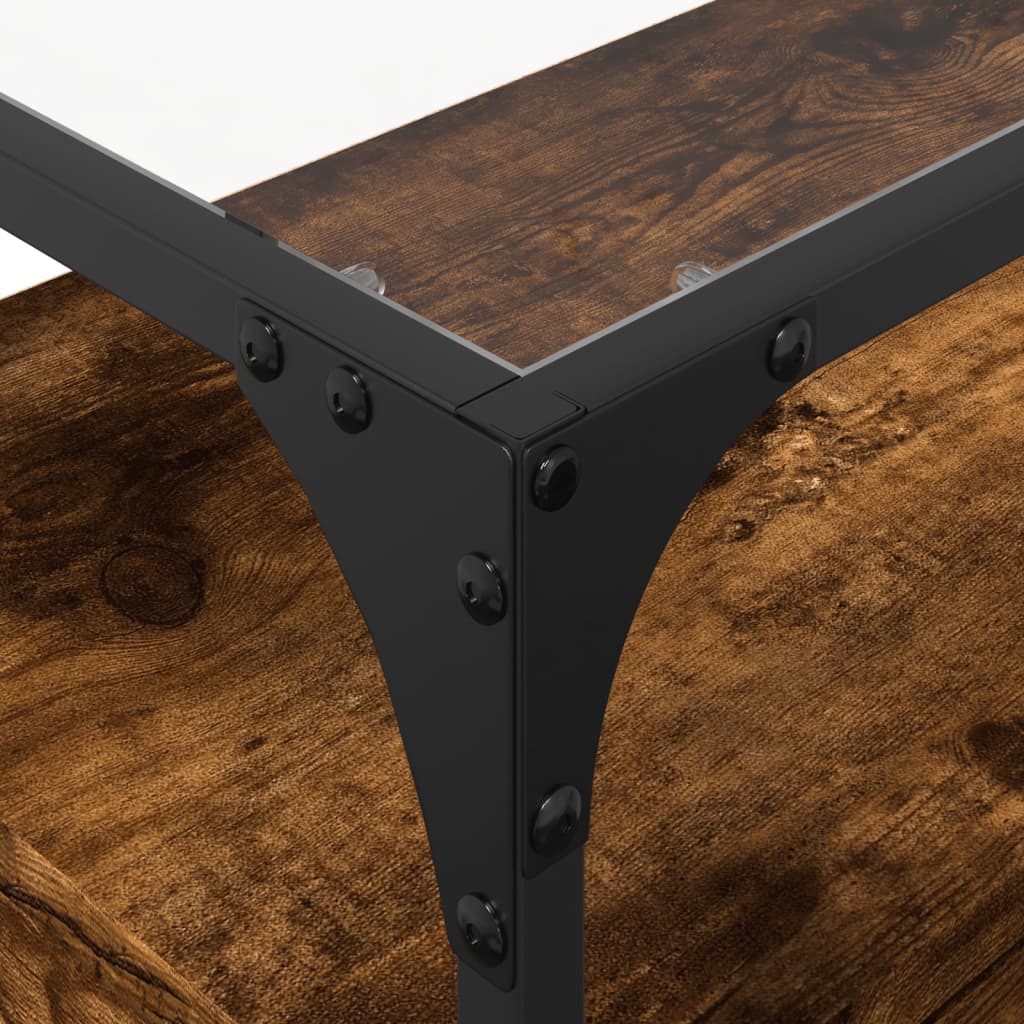 TV-Møbel Røyk Eik Tv-benk med glasstopp 80x35x51 cm