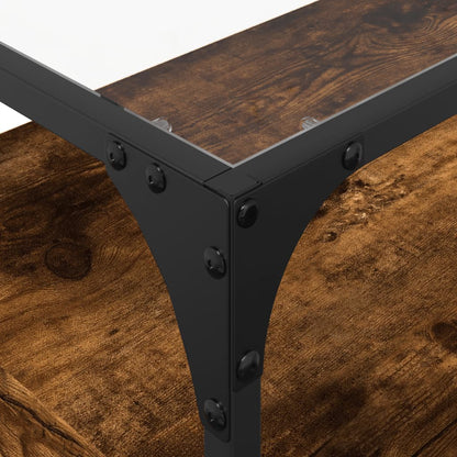 TV-Møbel Røyk Eik Tv-benk med glasstopp 80x35x51 cm