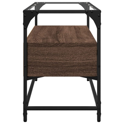 TV-Møbel Brun Eik Tv-benk med glasstopp 80x35x51 cm