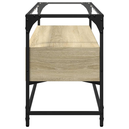 TV-Møbel Sonoma Grå TV-benk med glasstopp 98x35x51 cm