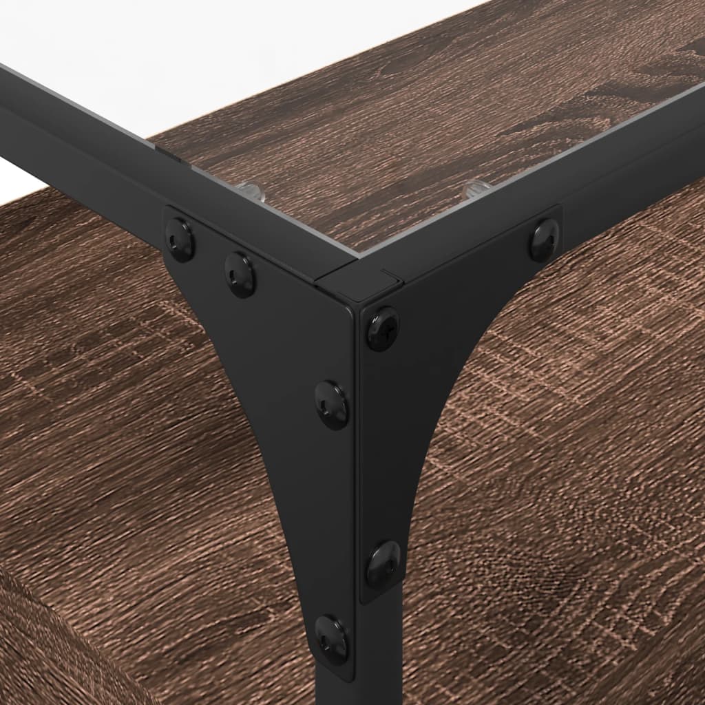 TV-Møbel Brun Eik TV-benk med glasstopp 98x35x51 cm